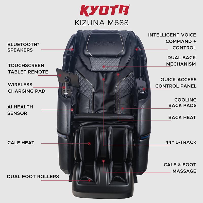 Kyota Kizuna M688 Massage Chair Black/Gray